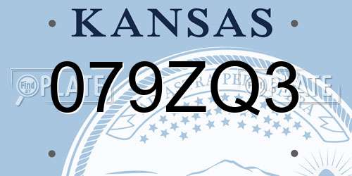 079ZQ3 Kansas License Plate