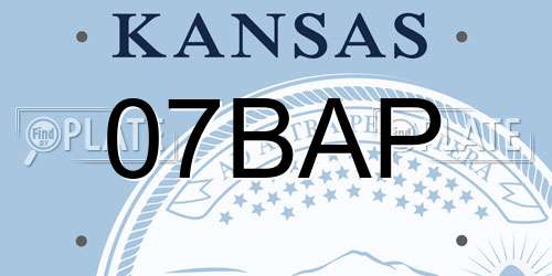 07BAP Kansas License Plate
