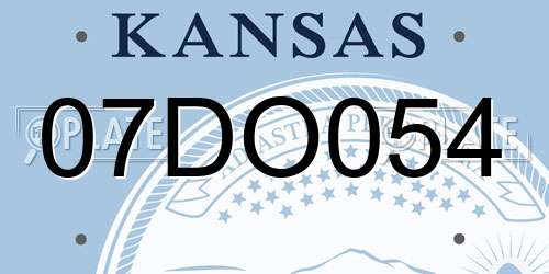 07DO054 Kansas License Plate