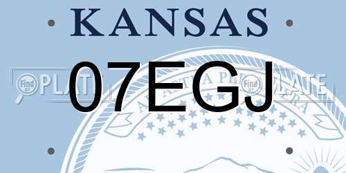 07EGJ Kansas License Plate