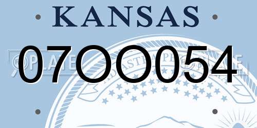 07OO054 Kansas License Plate