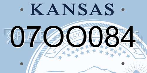 07OO084 Kansas License Plate