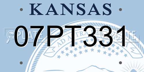 07PT331 Kansas License Plate