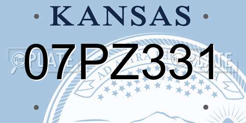07PZ331 Kansas License Plate