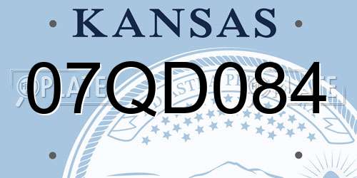 07QD084 Kansas License Plate