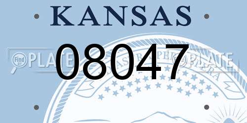 08047 Kansas License Plate