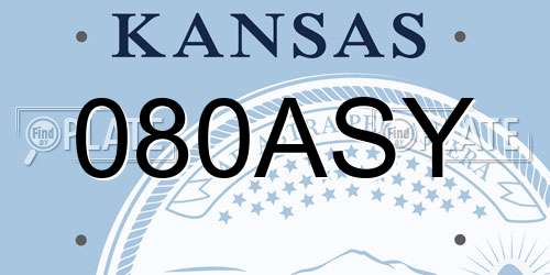080ASY Kansas License Plate