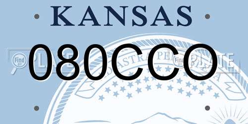 080CCO Kansas License Plate