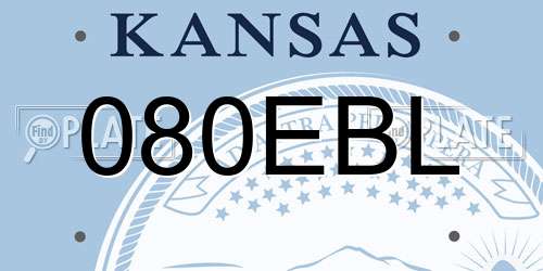 080EBL Kansas License Plate