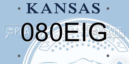 080EIG Kansas License Plate