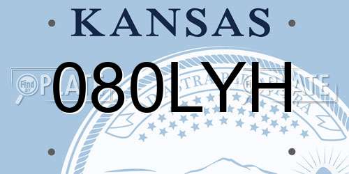 080LYH Kansas License Plate