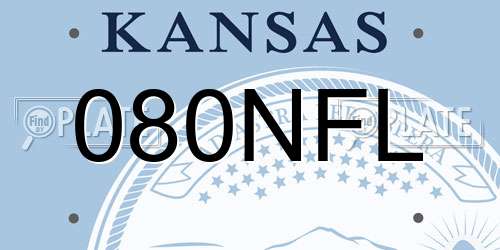 080NFL Kansas License Plate