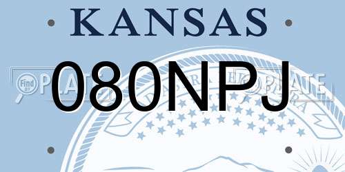 080NPJ Kansas License Plate