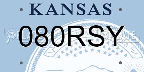 080RSY Kansas License Plate