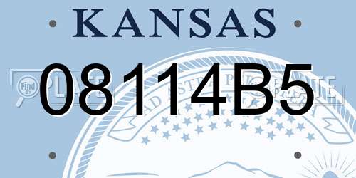 08114B5 Kansas License Plate