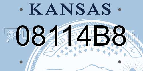 08114B8 Kansas License Plate