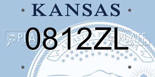 0812ZL Kansas License Plate