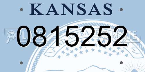 0815252 Kansas License Plate