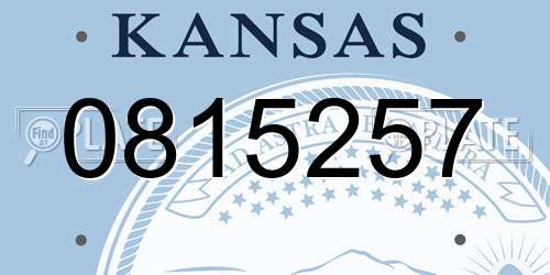 0815257 Kansas License Plate