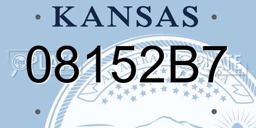 08152B7 Kansas License Plate