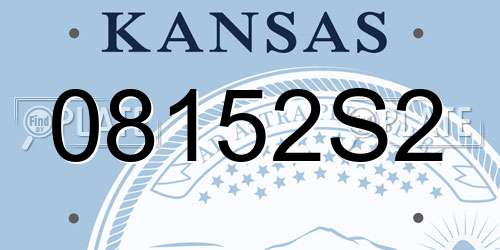 08152S2 Kansas License Plate