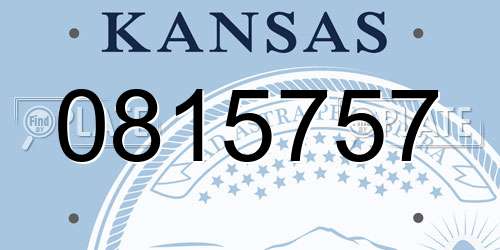 0815757 Kansas License Plate