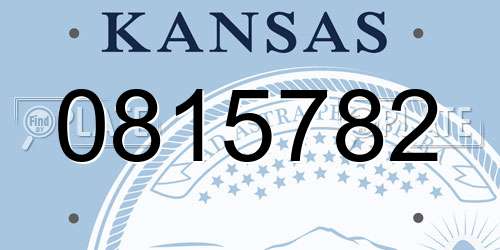 0815782 Kansas License Plate