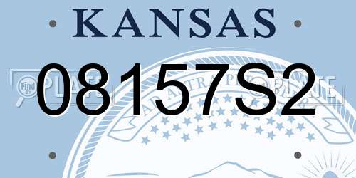 08157S2 Kansas License Plate