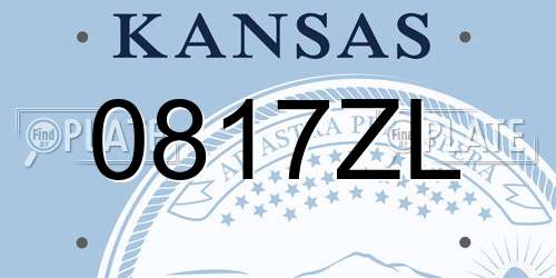 0817ZL Kansas License Plate