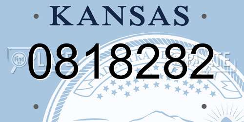 0818282 Kansas License Plate