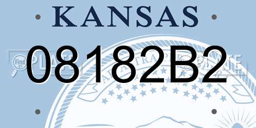 08182B2 Kansas License Plate