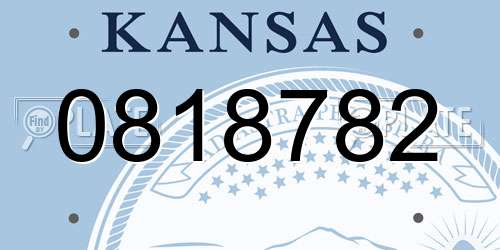 0818782 Kansas License Plate