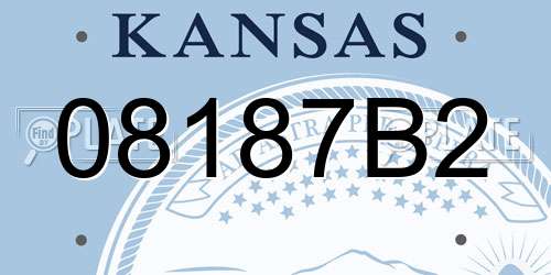 08187B2 Kansas License Plate