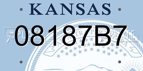 08187B7 Kansas License Plate