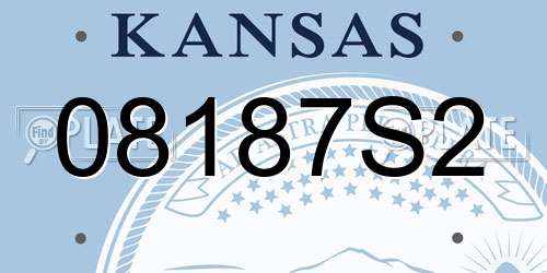 08187S2 Kansas License Plate