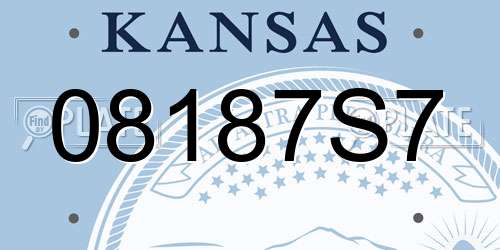 08187S7 Kansas License Plate
