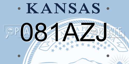 081AZJ Kansas License Plate