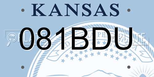 081BDU Kansas License Plate