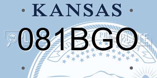 081BGO Kansas License Plate