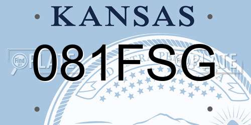 081FSG Kansas License Plate