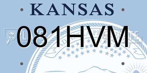 081HVM Kansas License Plate