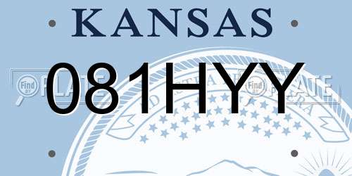 081HYY Kansas License Plate
