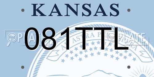 081TTL Kansas License Plate