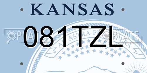 081TZL Kansas License Plate