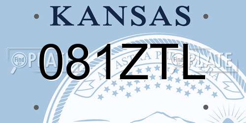 081ZTL Kansas License Plate