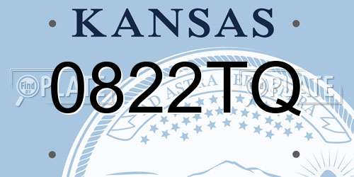0822TQ Kansas License Plate