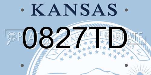 0827TD Kansas License Plate