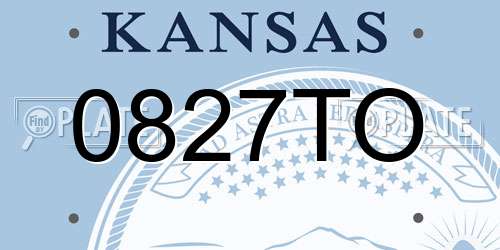 0827TO Kansas License Plate