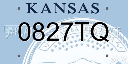 0827TQ Kansas License Plate