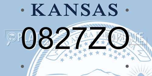 0827ZO Kansas License Plate